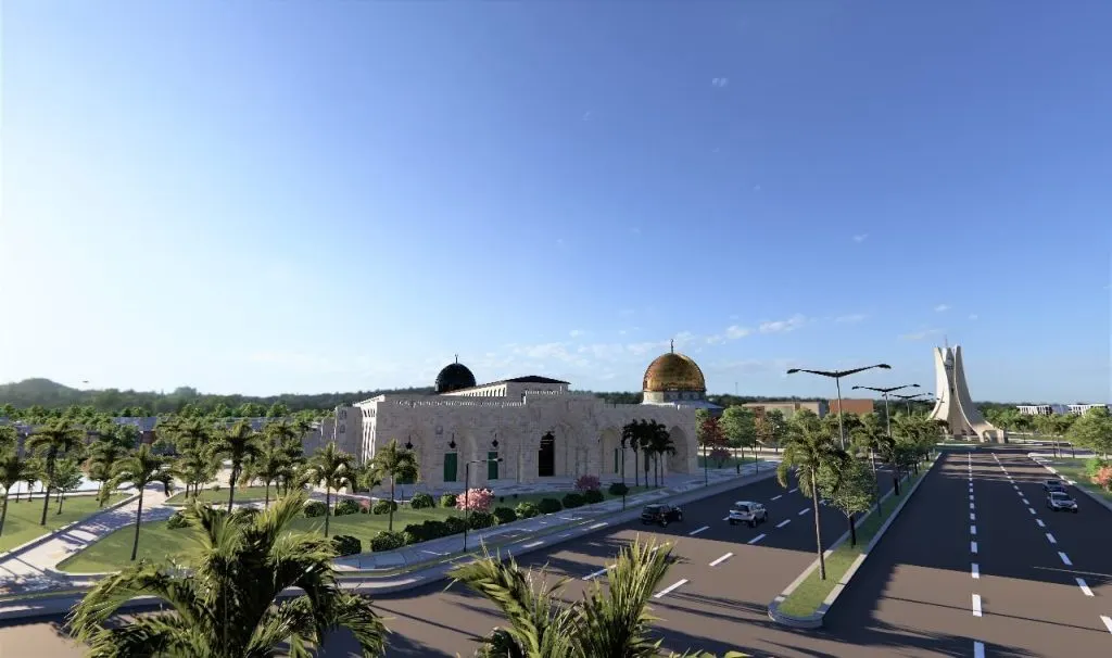 Al Ghani Garden Phase 7 Lahore main boulevard and grand mosque, artist's impression